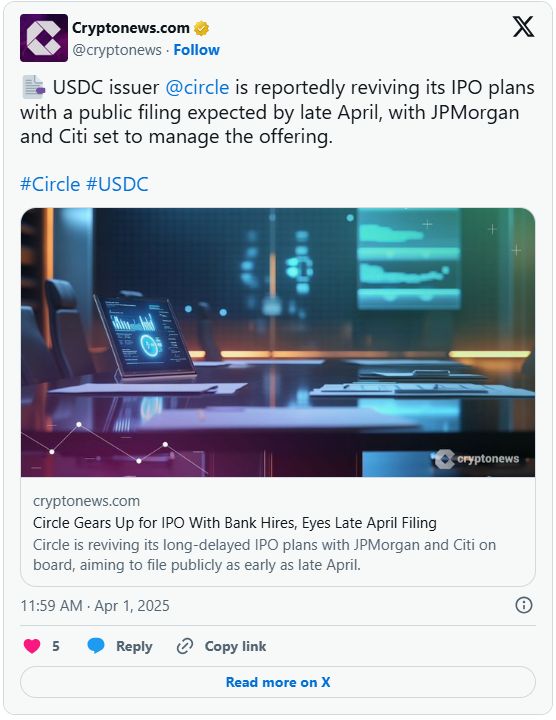 Stablecoin Issuer Circle Files for IPO on NYSE image 1