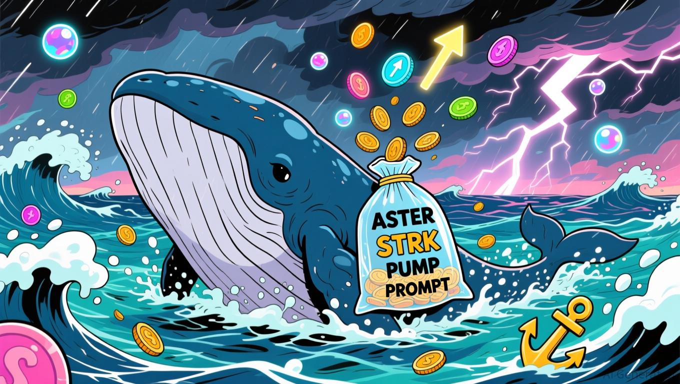 Aster News Today: Whale's Diverse Crypto Wagers: Profits in ASTER and STRK Offset by Major Shitcoin Losses