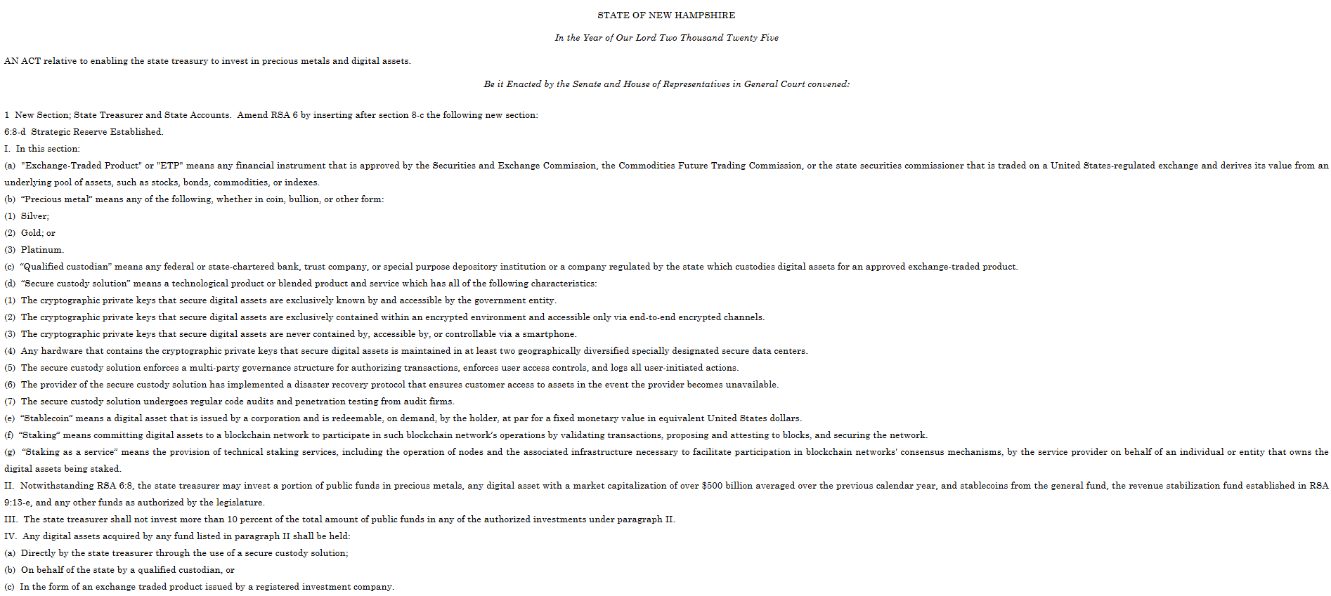 New Hampshire’s Bipartisan Support for HB302 May Pave the Way for Bitcoin in State Reserves image 2