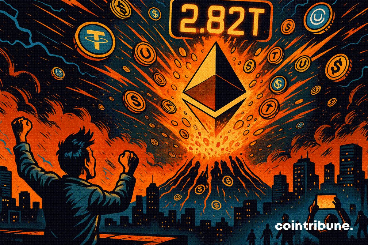 Ethereum établit un record avec 2 800 milliards $ de volume de stablecoins en octobre
