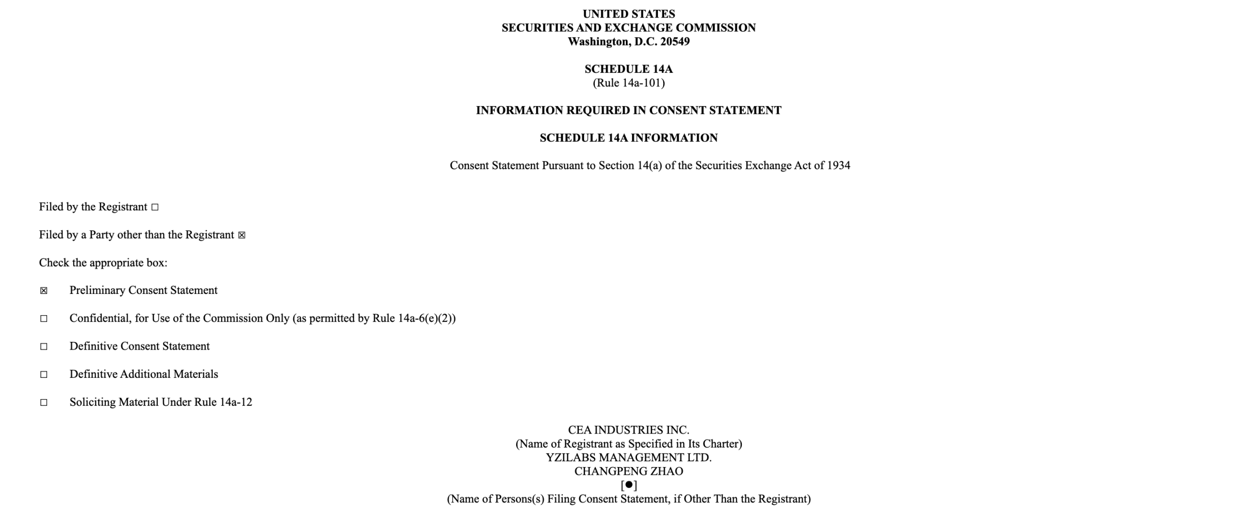 YZi Labs collegata a CZ si muove per prendere il controllo della società di tesoreria BNB, CEA Industries image 0