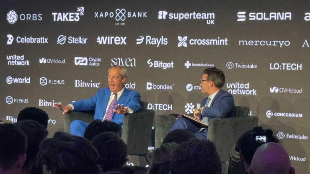 "Estou preparado para ir para a prisão" para impedir a CBDC do Reino Unido, diz o líder do Reform, Nigel Farage