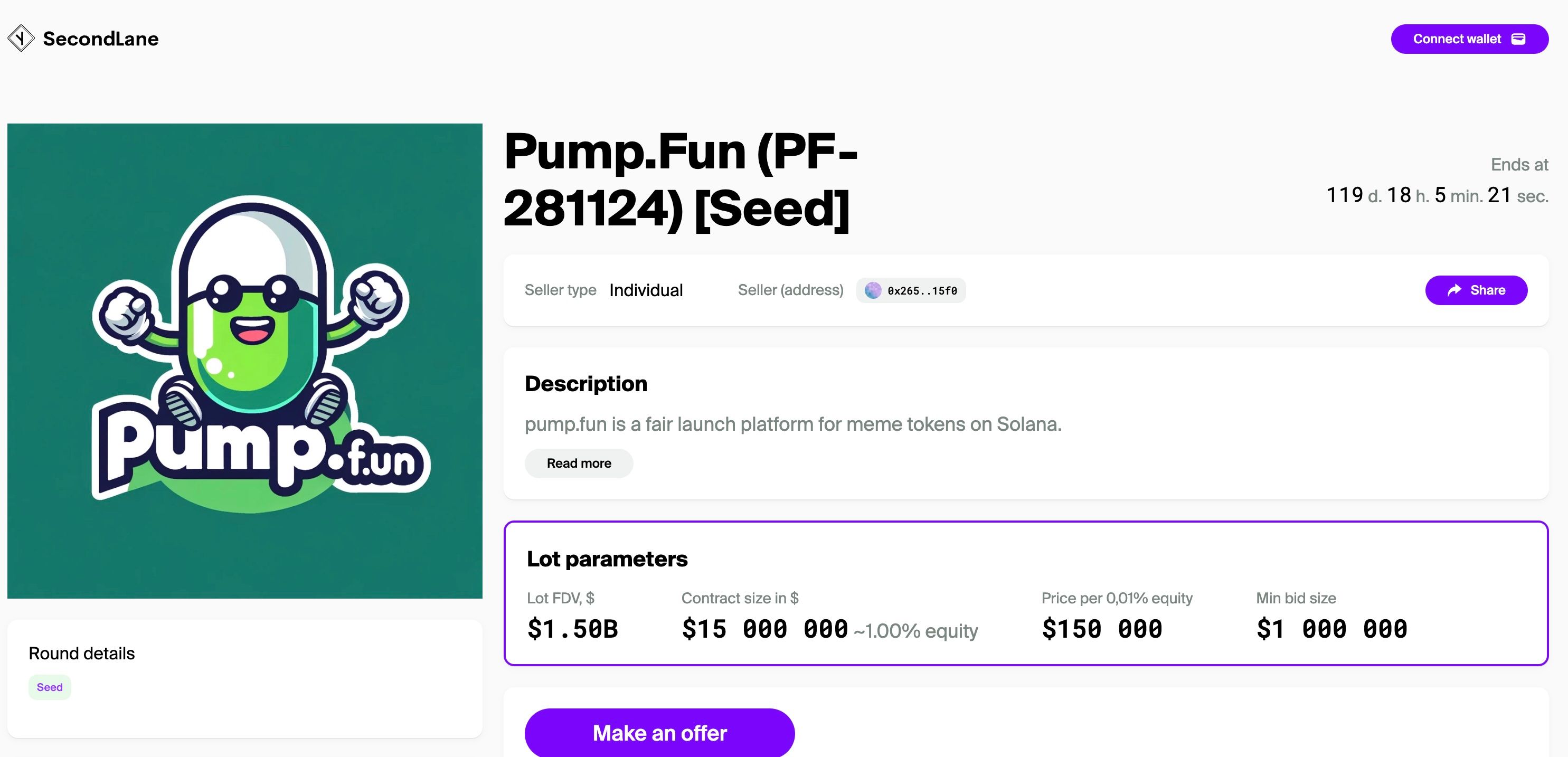 SecondLane rao bán cổ phần vốn trong Pump.fun với định giá 1,5 tỷ USD image 0