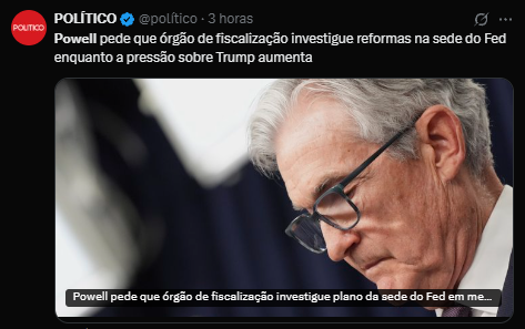 Investigación de Trump contra el presidente de la Reserva Federal beneficia a las criptomonedas image 1