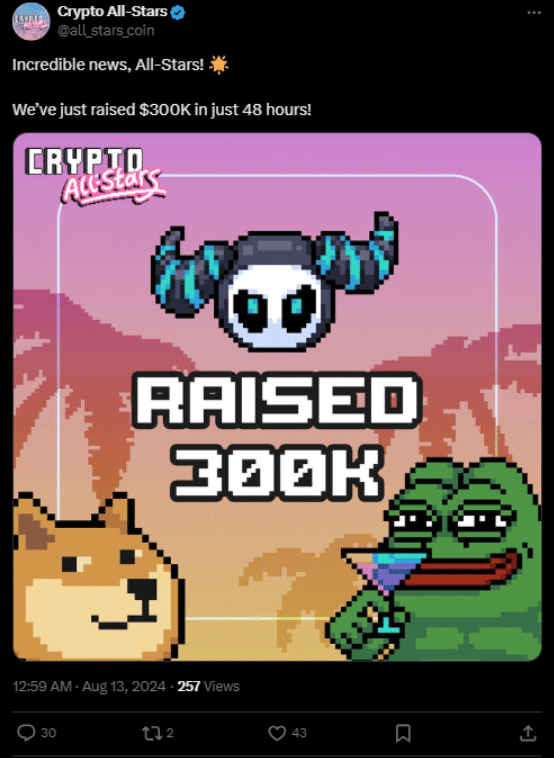 Le nouveau mème coin Crypto All-Stars lève 330 000 $ en 48 heures image 3