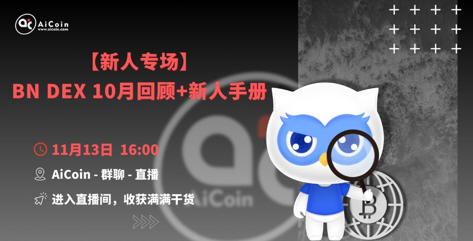 下午4点，官方直播：新人专场 ｜ BN DEX 10月回顾+新人手册（发红包）