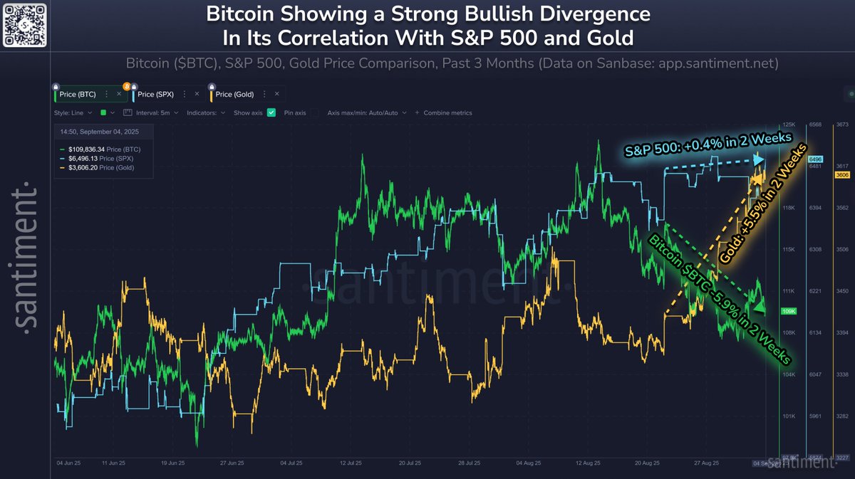 Bitcoin and One Large-Cap Ethereum Rival Are Flashing Bullish Signals, According to Analytics Platform Santiment