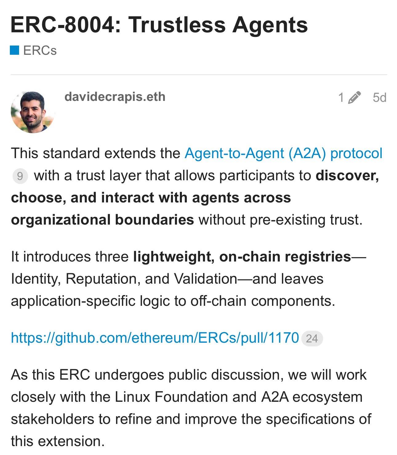 ¿Podrá ERC-8004 replicar el éxito de x402 y convertirse en la piedra angular de la capa de confianza para agentes de IA? image 0