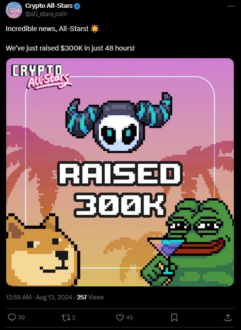 New Meme Coin Crypto All-Stars Raises $330K In 2 Days image 1