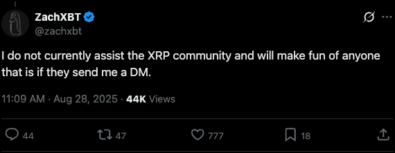 ZachXBT slams Ripple for dumping on retail investors, calls XRP an MLM scheme image 0