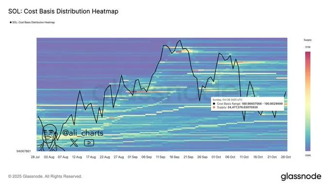 سولانا تجد دعمًا قويًا عند 189 دولارًا أمريكيًا مع استحواذ المشترين على 24.5 مليون دولار أمريكي image 0