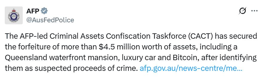 Australian feds seize mansion, Bitcoin allegedly linked to crypto exchange hack image 0