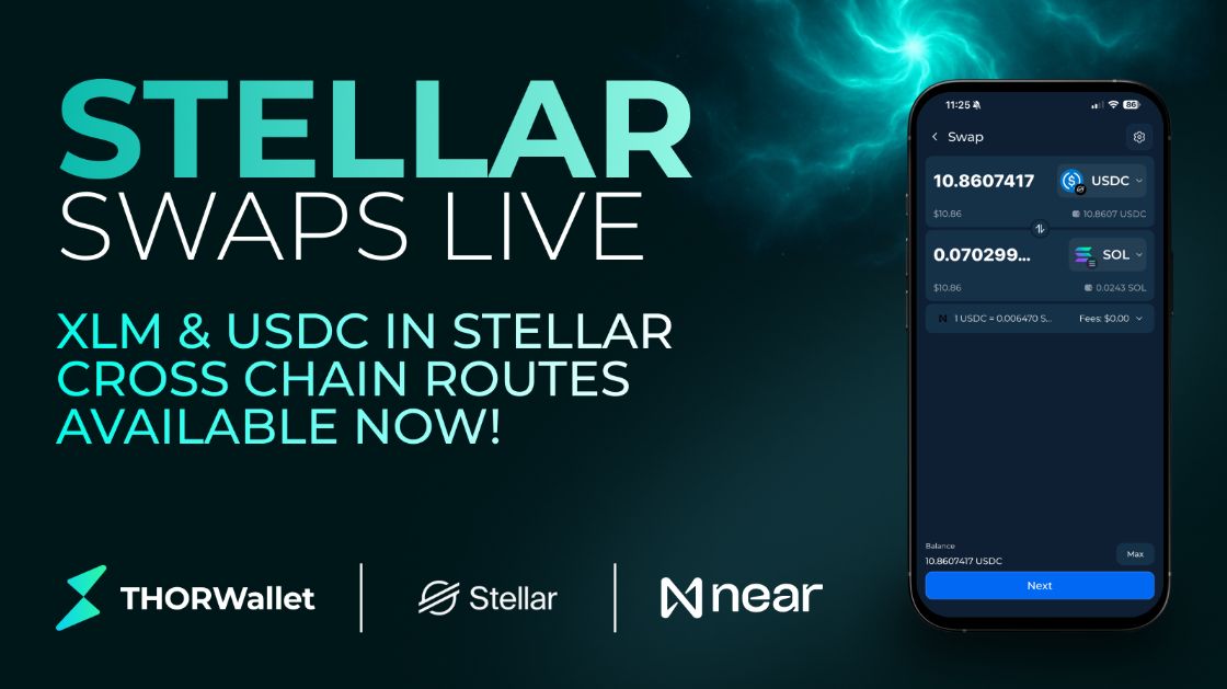 THORWallet Launches Stellar Cross-Chain Swaps Powered by NEAR Intents
