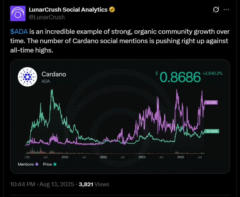 El precio de Cardano se acerca a 1$, mientras las operaciones con Whale aumentan más de un 1.000%. image 0