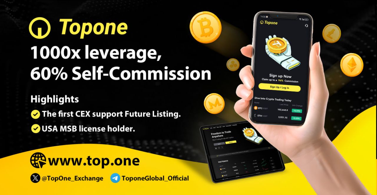 Topone Exchange: 1000x Leverage and Free Trading image 0