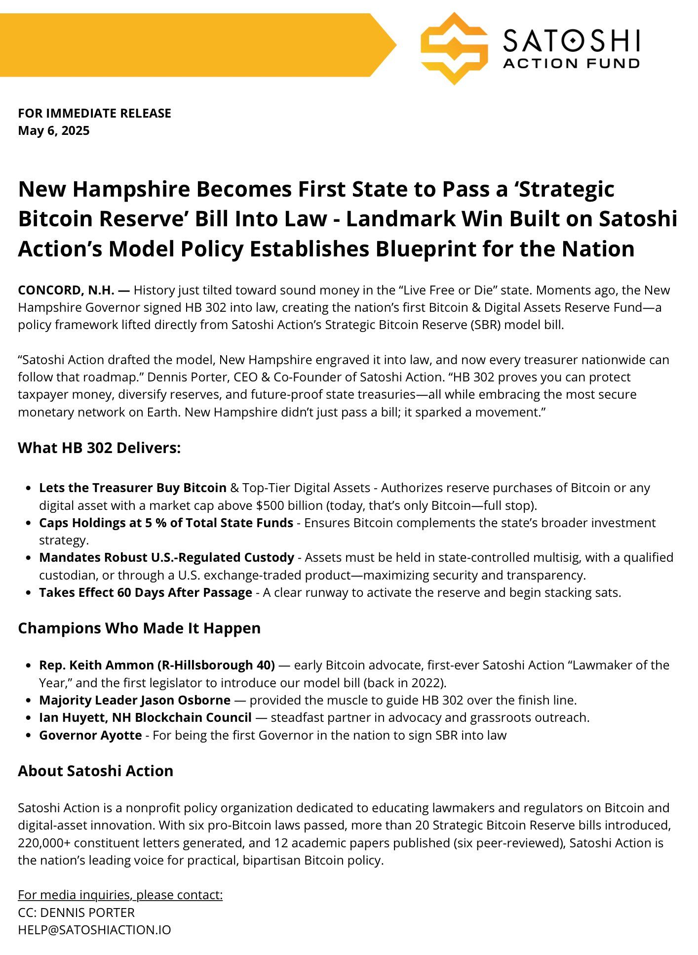 New Hampshire passes first bill to establish Bitcoin reserve image 0