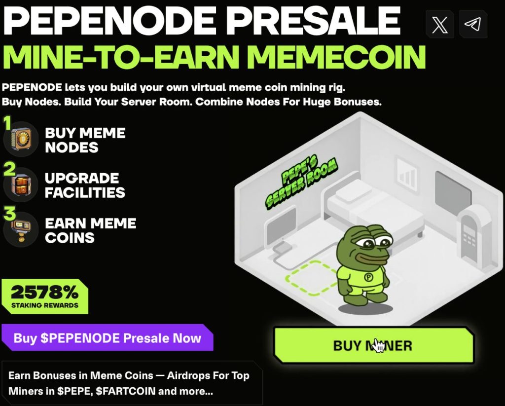 PepeNode amasse 600 000$, les premiers mineurs virtuels sont déjà au travail image 1