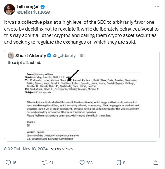 Pertimbangan Internal SEC tentang Ethereum: Email Hinman Mengisyaratkan Pengecualian image 1