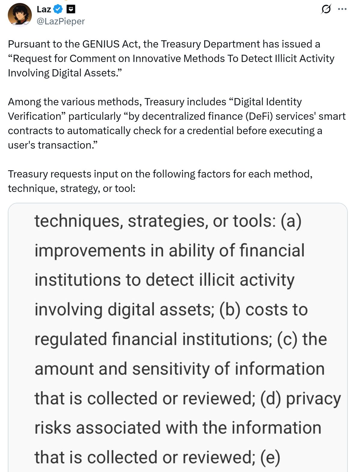 US Treasury weighs digital ID verification in DeFi to tackle illicit finance