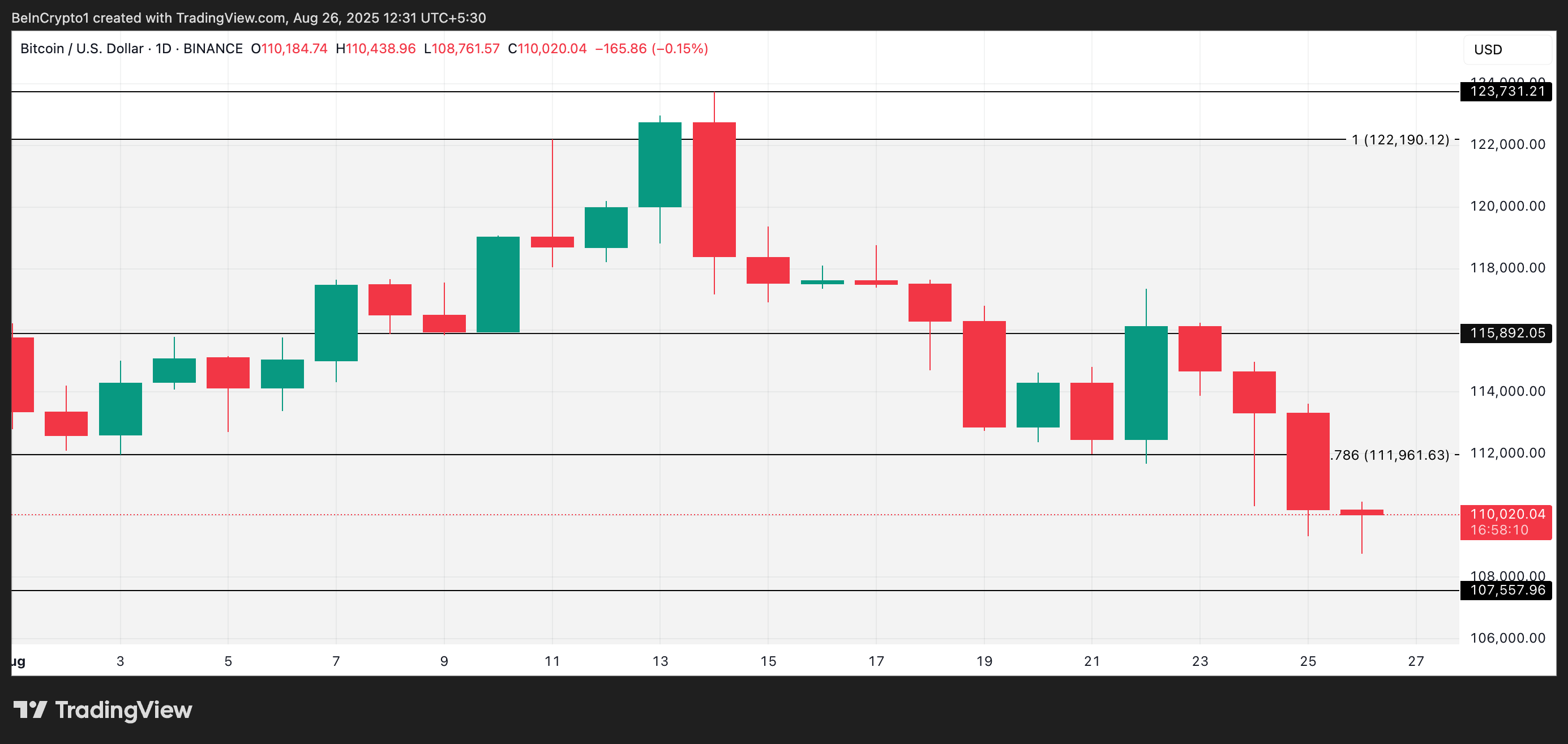 Bitcoin Struggles at $110,000 as Traders Pull Back Across Markets image 2