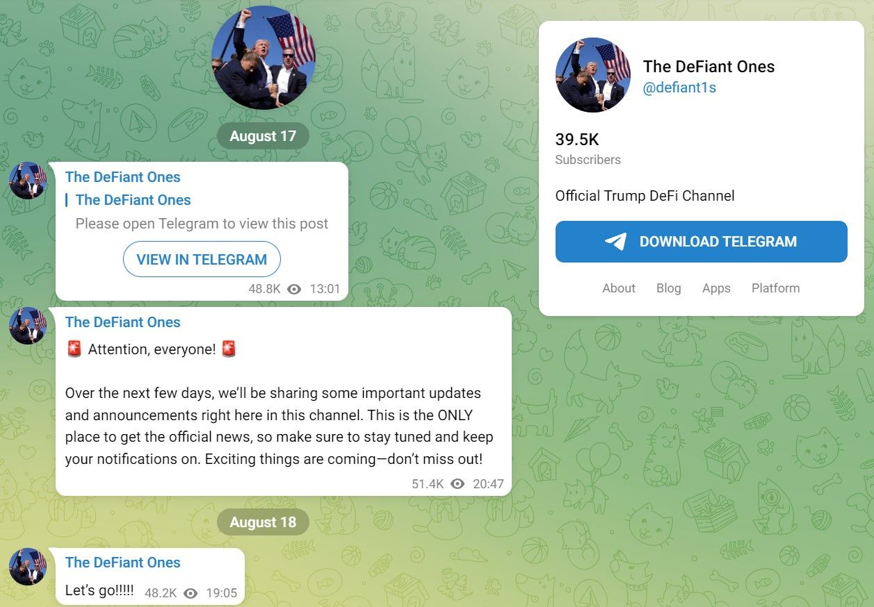 The DeFiant Ones : Donald Trump affiche son soutient au projet crypto de ses fils image 1