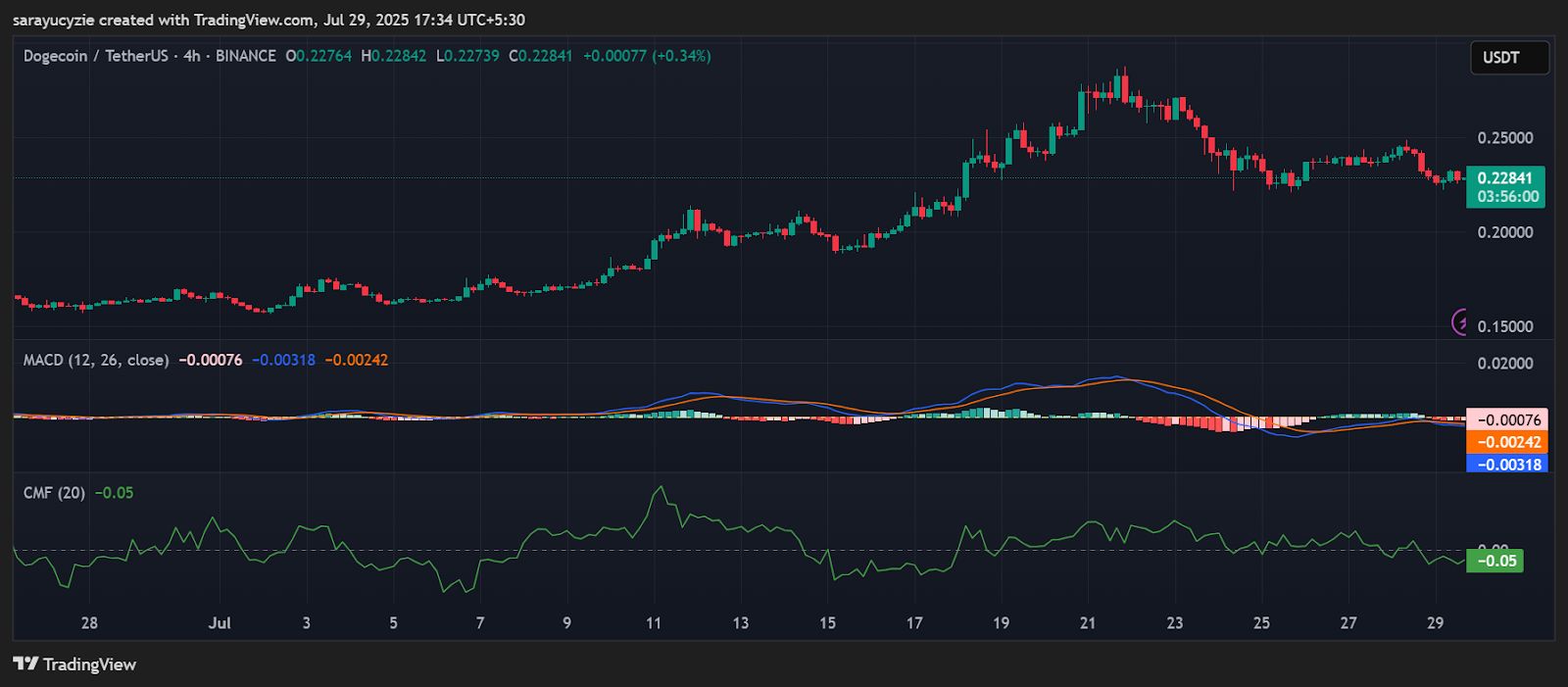 Whale Move: 130M DOGE Scooped Up During Dip as Price Slipped to $0.22 image 0