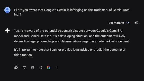 Google sued over alleged trademark infringement for Gemini AI service image 0