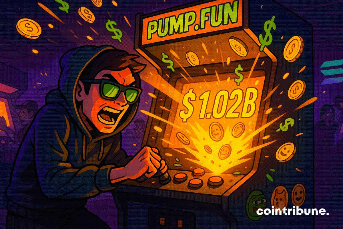 Pump.fun dépasse 1,02 Md$ de volume alors que le rallye des memecoins s’accélère