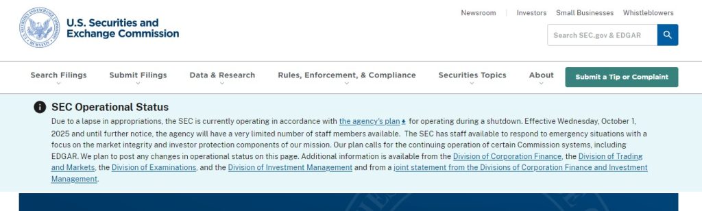 ETF Solana, ADA, Litecoin, suspendus à cause de la fermeture du gouvernement US image 1