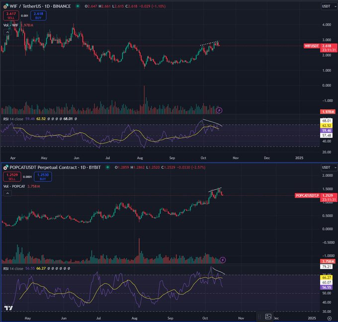 Top Analyst Says Another Pullback Could Be on the Table for Bitcoin, Updates Outlook on dogwifhat and Popcat image 1