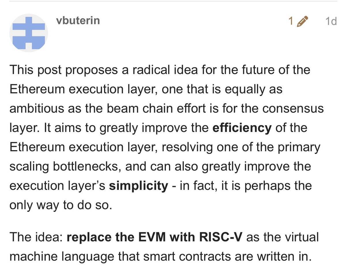 大白话科普：Vitalik 提议用 RISC-V 替换 EVM，到底在干啥？