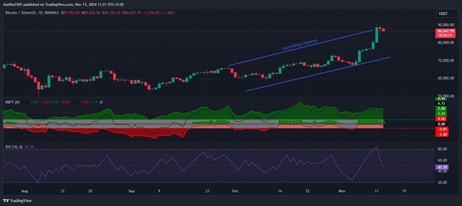 Bitcoin Price Steadies at $86K Post Bull Run Hitting $89K Milestone image 0