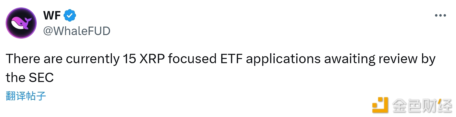 目前有15檔聚焦XRP的ETF申請正等待美國SEC審核