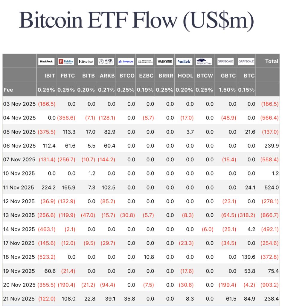ETF Bitcoin : mois record de retraits, novembre dépasse la purge de février image 1