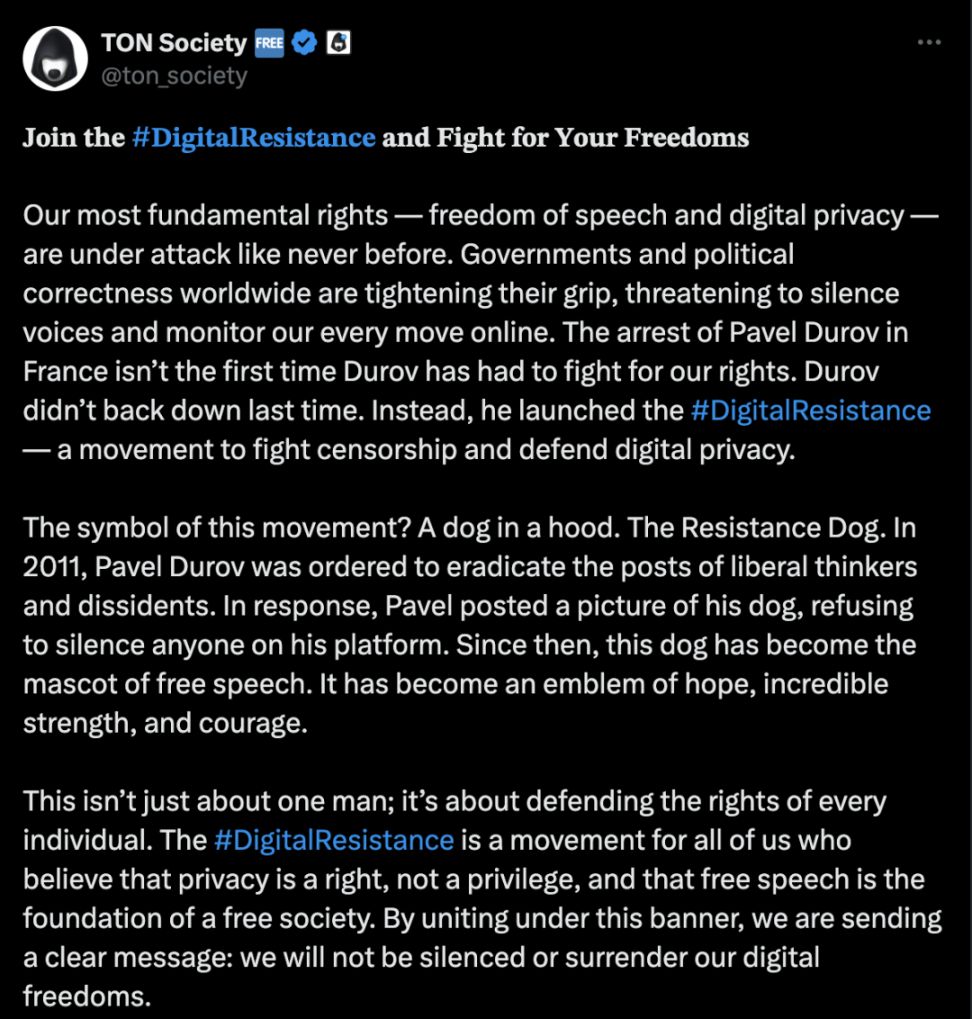 Pavel Durov 被拘留对 TON 的影响 image 5