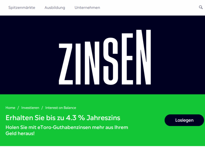 Attraktive US-Dollar-Zinsen bei eToro: So sichern sich Anleger jetzt bis zu 4,3 % Jahreszins image 0