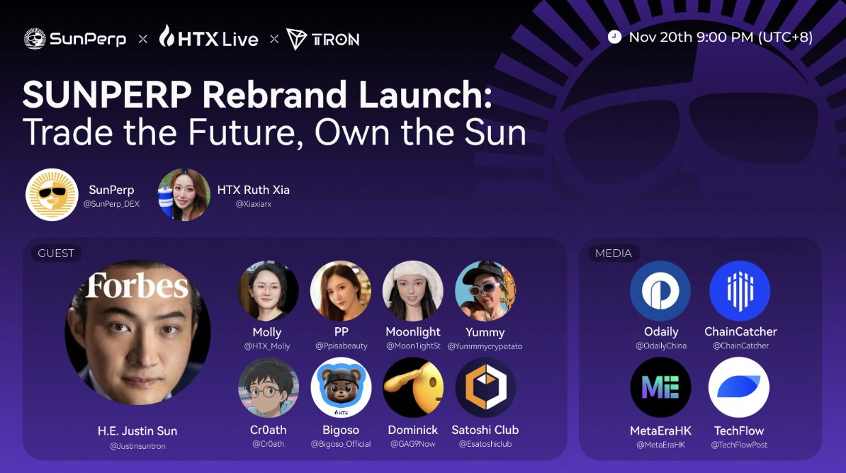 From Platform to Ecosystem, SunPerp Rebrands as SunX: Justin Sun on the DEX’s Long-Term Vision and Global Expansion