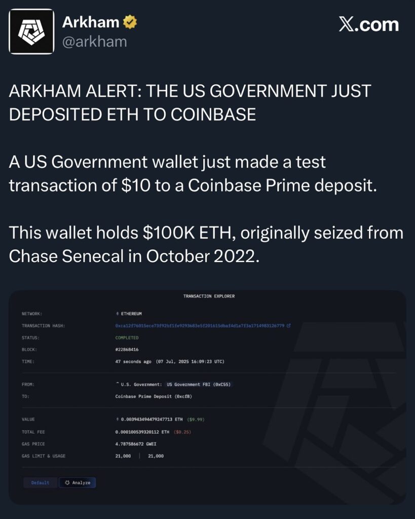 كيف حققت الحكومة الأمريكية للتو 115 مليون دولار من الإيثريوم دون شراء أو تداول، كيف؟ image 0
