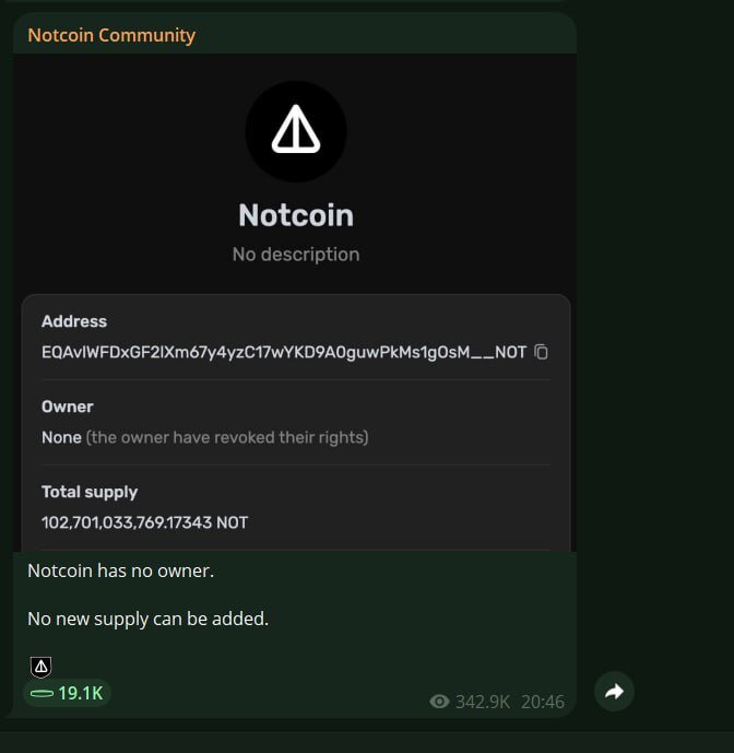 Notcoin отозвал права на токен image 0