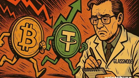 Glassnode ma'lumotlariga ko'ra, Bitcoin USDT bilan kuchli salbiy korrelyatsiyani ko'rsatmoqda