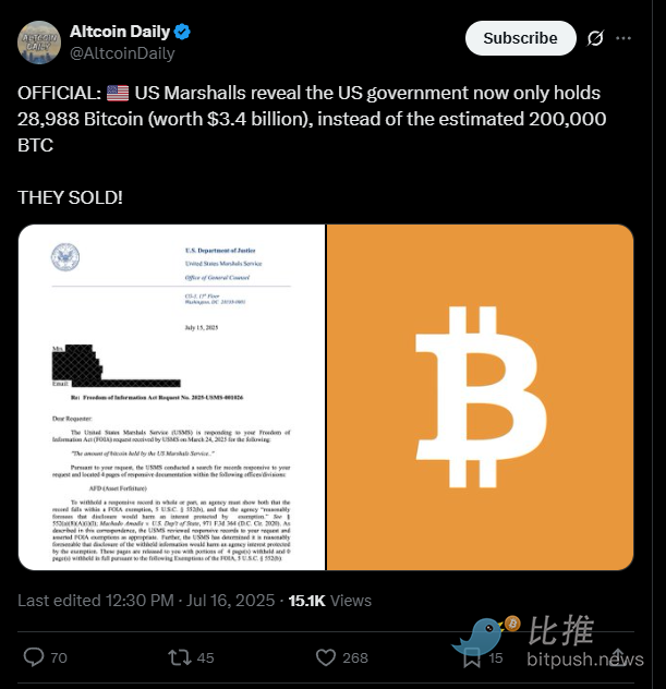 美法警局偷偷卖了17万枚BTC？史诗级补仓要来了吗?! image 1