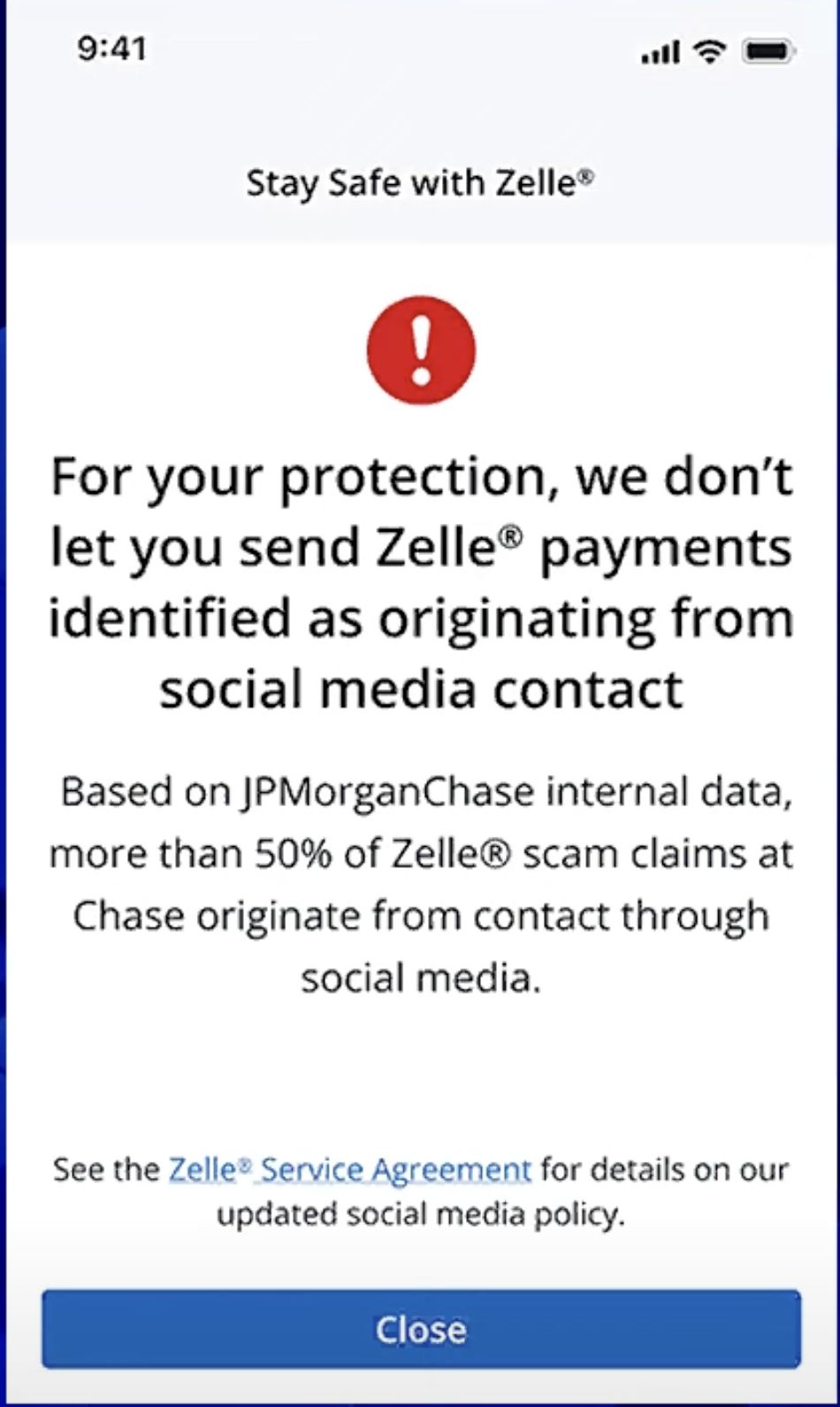 JPMorgan Chase Begins Blocking Zelle Payments Originating From Social Media After $206,800,000 Lost to Scams image 0