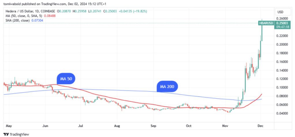 Hedera Crypto Meroket 41%, Mengapa HBAR Naik Hari Ini (3/12/24)? image 1