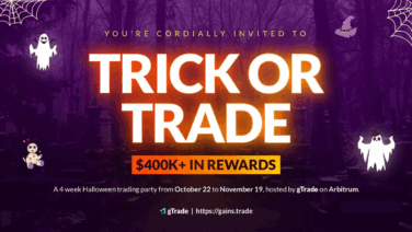 gTradeがArbitrumで40万ドルの「Trick or Trade」ハロウィンコンテストを開催