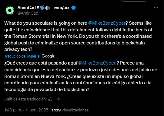 Liberaron al desarrollador argentino detenido por «malusar» Ethereum image 1
