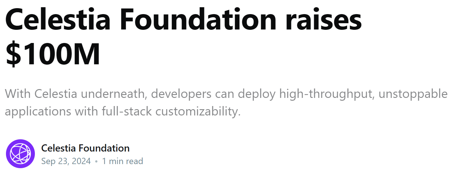 Web3 早报：Ondo Finance 联合贝莱德向 Sky 提议引入前者的美国国债基金 OUSG、谷歌云与 Solana Labs 合作推出 GameShift、Celestia Foundation 宣布完成 1 亿美元融资，Bain Capital Crypto 领投 image 8