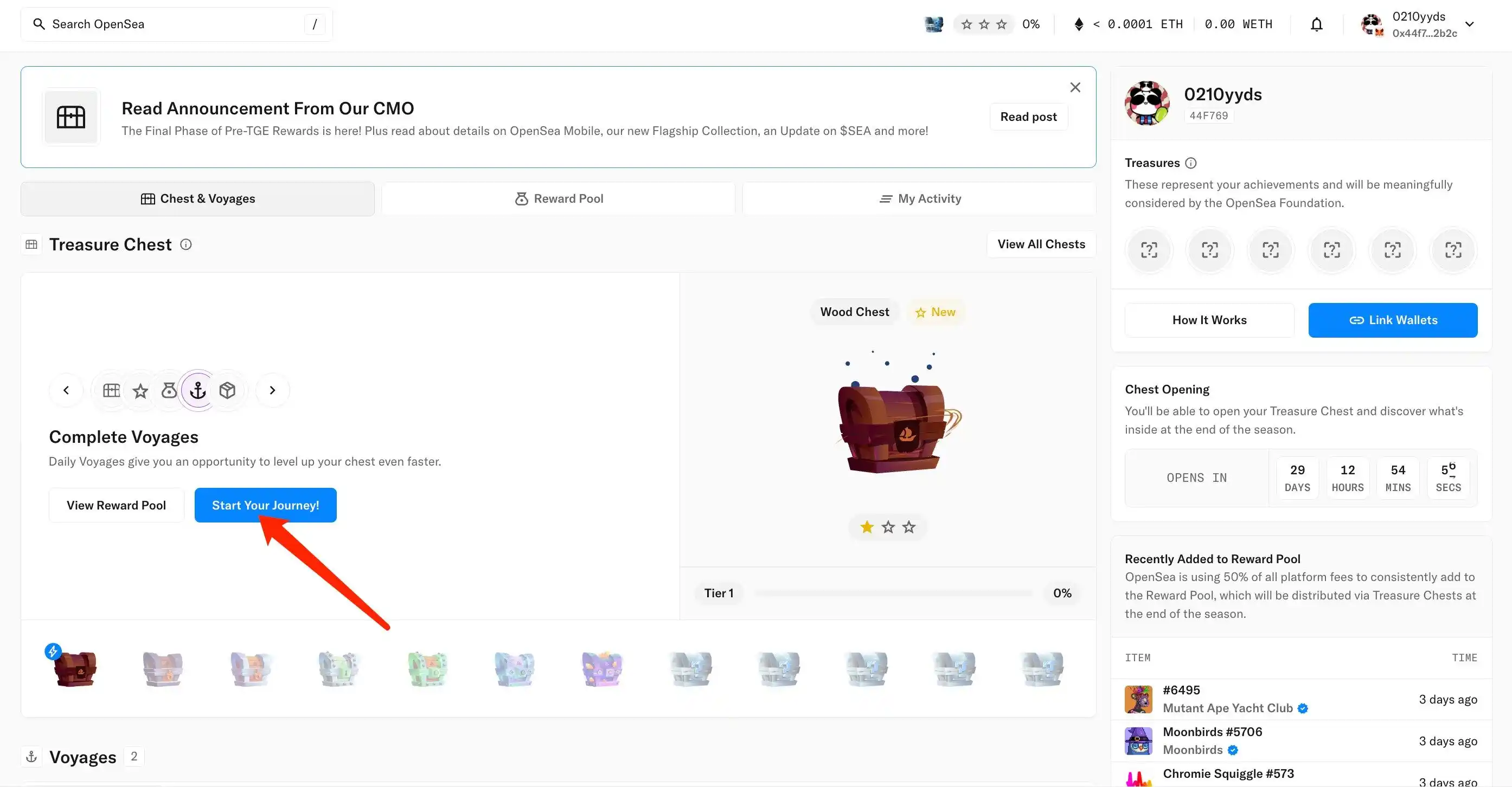 OpenSeaのトークン発行間近：最後の報酬タスクのインタラクションを手取り足取り解説 image 1