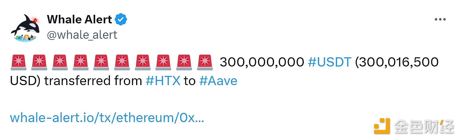 3億枚USDT從某交易所轉移至Aave