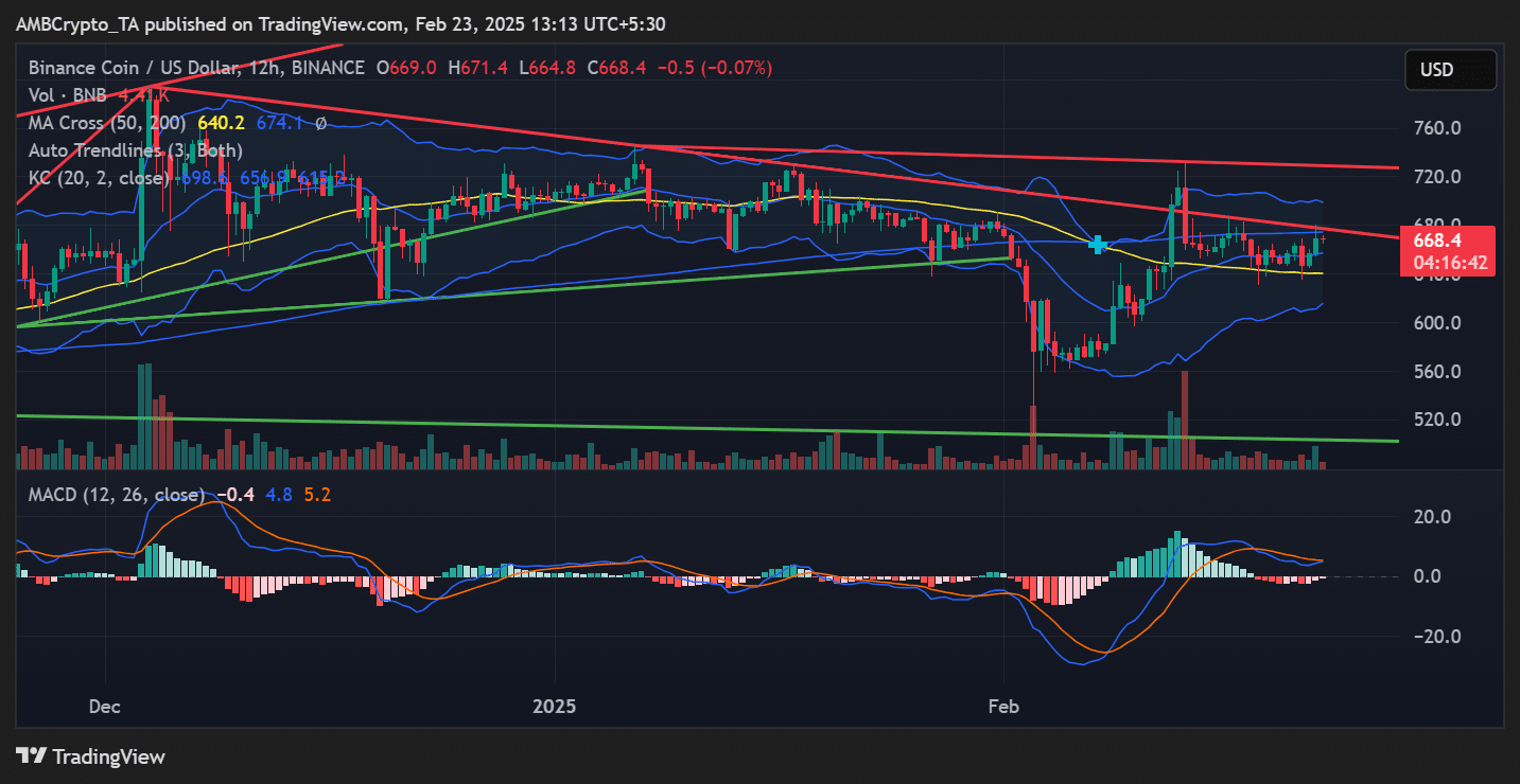 BNB Faces Uncertainty: Key Levels Suggest Potential Breakout or Breakdown Amid Fluctuating Funding Rates image 0