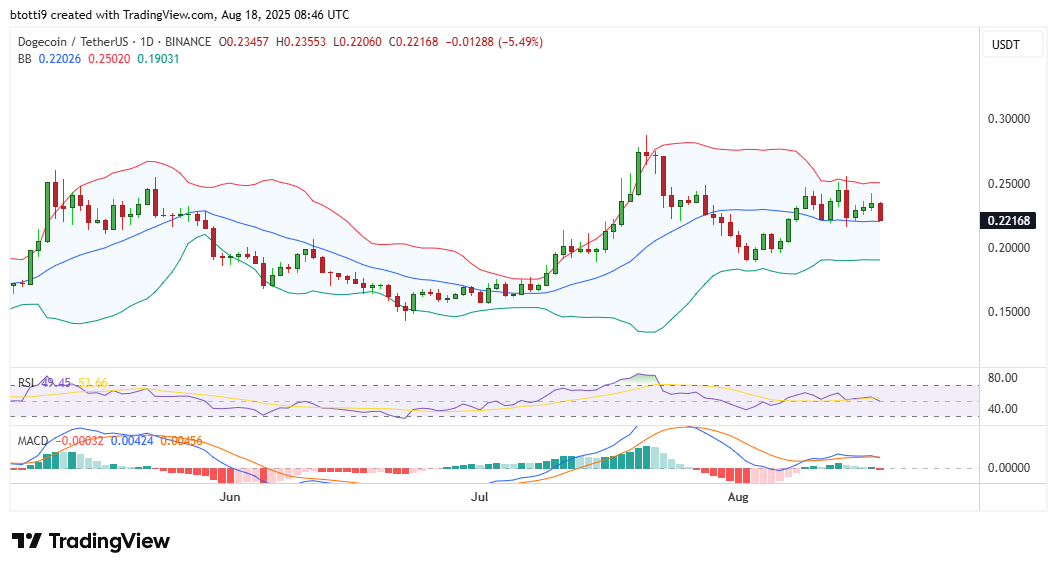Dogecoin price falls to $0.22 after pattern breakdown image 1